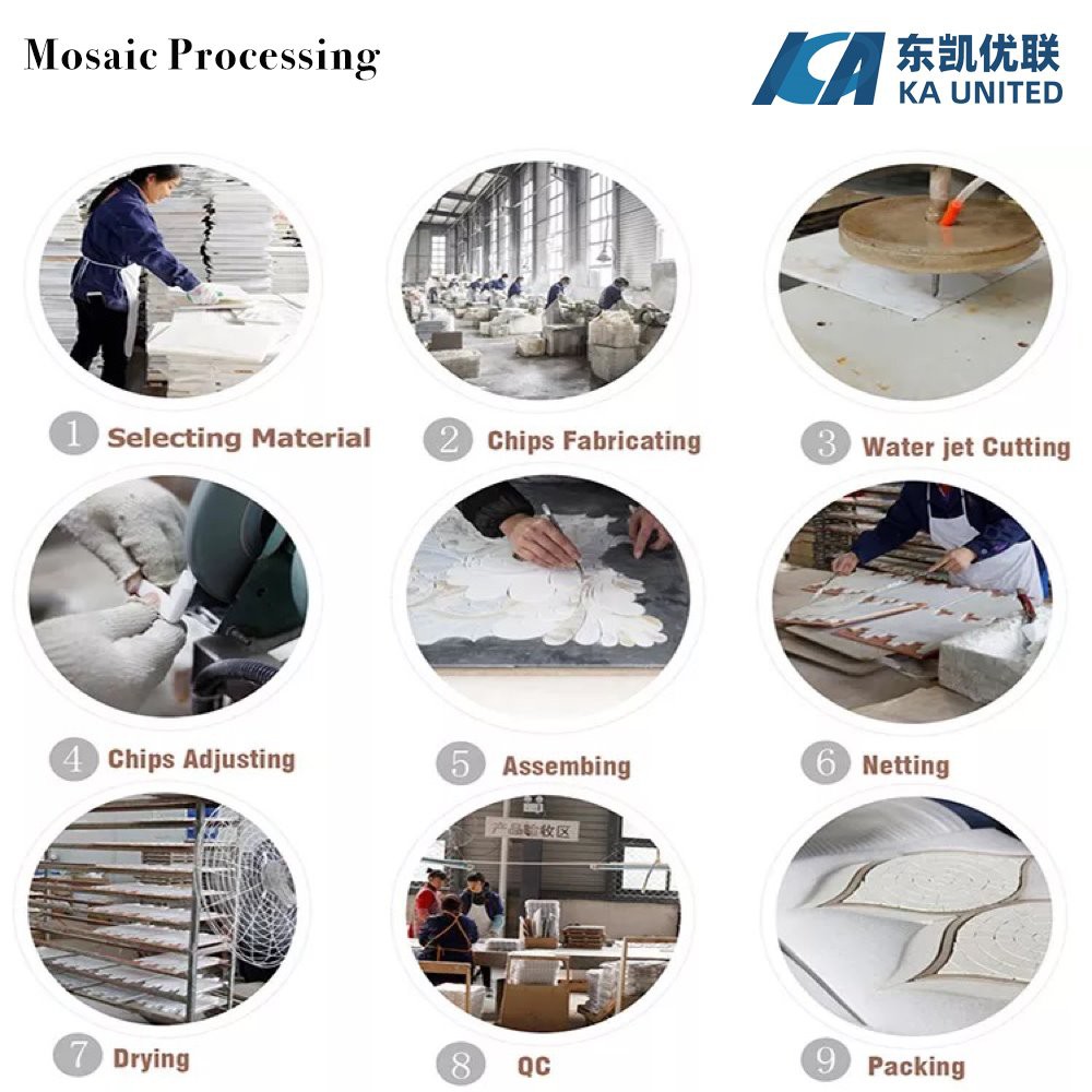 Natural Marble Mosaic Processing Steps