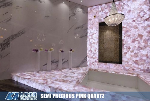 Rose Pink Semi Precious Quartz Backlit Bath Tub Projects KA UNITED Rose Pink Semi Precious Quartz Backlit Bath Tub Projects KA UNITED