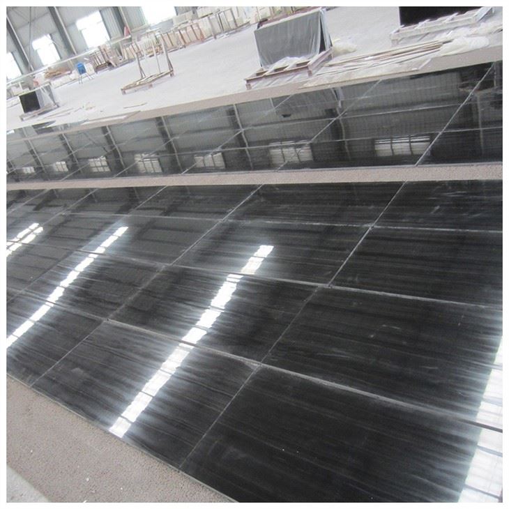 Royal Black Wood Marble Floor Tiles