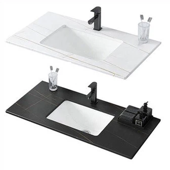 Vienos kriauklės sukepinto akmens tualetinis stalviršis