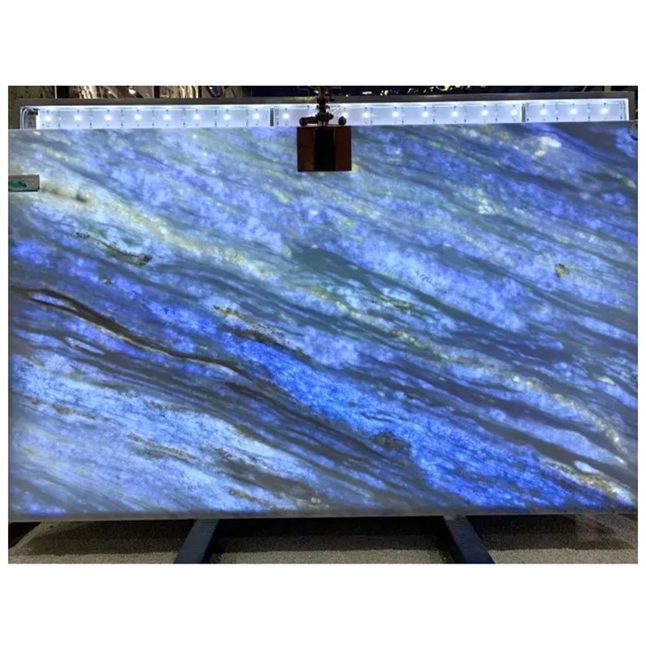  Cristalita Blue Quartzite Backlit Slabs