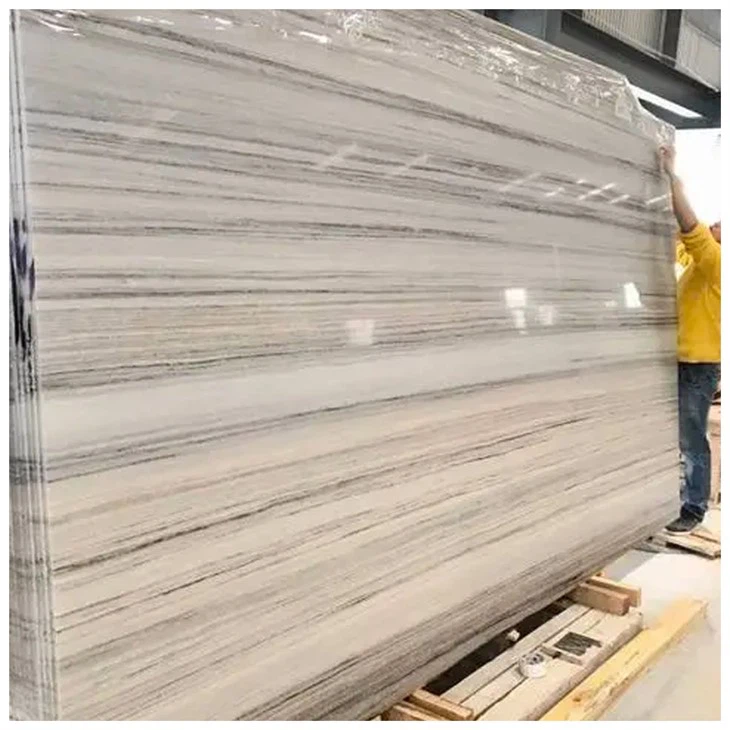  Crystal Wood White Marble Slab
