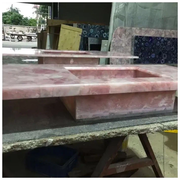 Rose Quartz Gemstone Vanity Tops