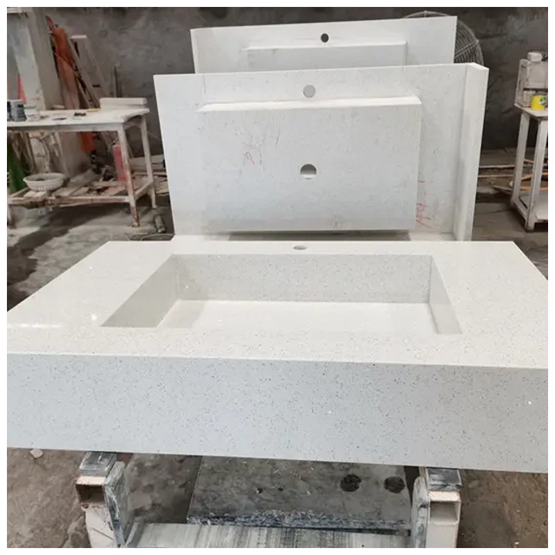 Quartz Vanity Top With Single Integrated Sink