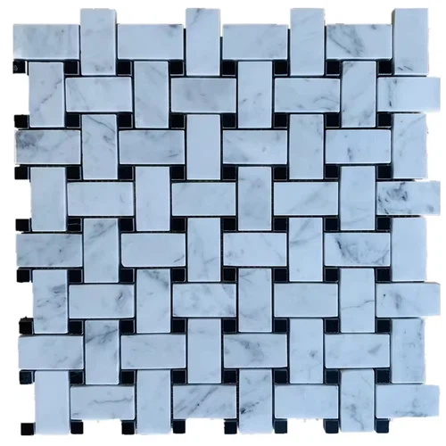 Bianco Carrara White Marble Basketweave Mosaics Bianco Carrara White Marble Basketweave Mosaics