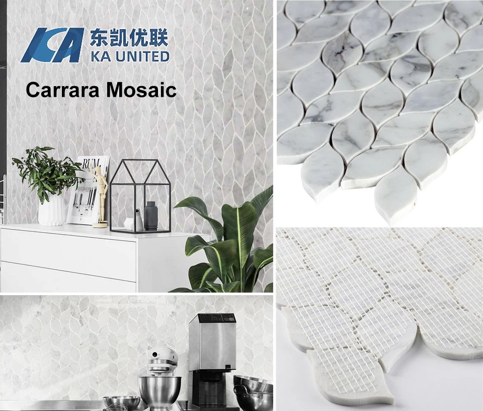 Carrara White Marble Leaf Shape Mosaic Tiles Carrara White Marble Leaf Shape Mosaic Tiles