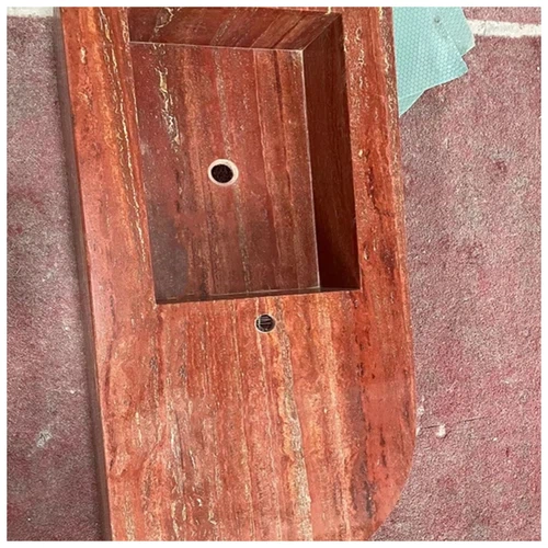 Red Travertine Wall Hanging Vanity Sinks Red Travertine Wall Hanging Vanity Sinks