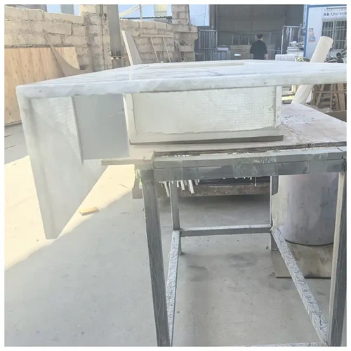 White Cristallo Quartzite Single Rectangle Vanity Tops White Cristallo Quartzite Single Rectangle Vanity Tops