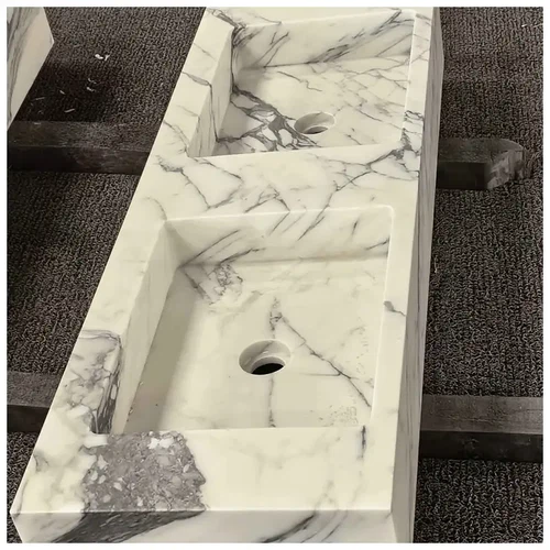 Arabescato White Marble Integrated Floating Basins Arabescato White Marble Integrated Floating Basins